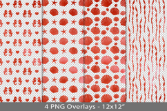 Red foil seamless pattern overlay, PNG Product Image 1
