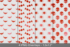 Red foil seamless pattern overlay, PNG Product Image 1