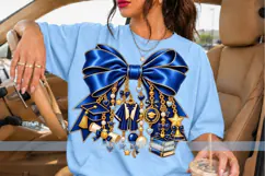 Royal Blue Graduation Bow PNG with Charms, Senior Product Image 2