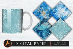 Royal Blue Watercolor Princes Digital Paper Pattern Product Image 1