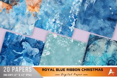 Royal Blue Watercolor Princes Digital Paper Bundle Product Image 1