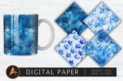 Royal Blue Watercolor Princes Digital Paper PNG Product Image 1