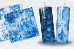 Royal Blue Watercolor Princes Digital Paper Bundle Product Image 4
