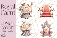 Royal Farm Animal Clipart PNG Cute Regal Animals Product Image 1