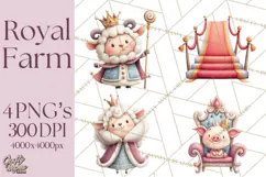 Royal Farm Animal Clipart PNG Cute Regal Animals Product Image 1