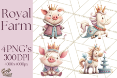 Royal Farm Animal Clipart PNG Cute Regal Animals Product Image 1