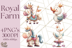 Royal Farm Animal Clipart PNG Cute Regal Animals Product Image 1