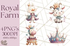 Royal Farm Animal Clipart PNG Cute Regal Animals Product Image 1