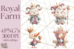 Royal Farm Animal Clipart PNG Cute Regal Animals Product Image 1
