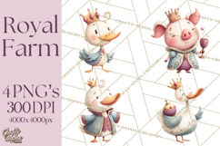 Royal Farm Animal Clipart PNG Cute Regal Animals Product Image 1