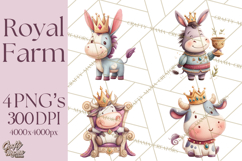 Royal Farm Animal Clipart PNG Cute Regal Animals Product Image 1