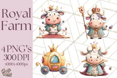 Royal Farm Animal Clipart PNG Cute Regal Animals Product Image 1