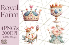 Royal Farm Animal Clipart PNG Cute Regal Animals Product Image 1