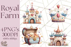 Royal Farm Animal Clipart PNG Cute Regal Animals Product Image 1