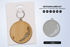 Royal Floral Round Keychain Lasercut Product Image 1