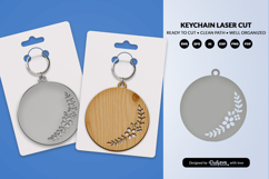 Royal Floral Round Keychain Lasercut Product Image 2