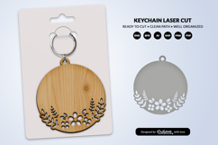 Royal Floral Round Keychain Lasercut Product Image 4