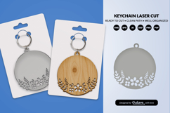 Royal Floral Round Keychain Lasercut Product Image 2