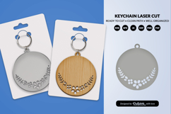 Royal Floral Round Keychain Lasercut Product Image 1
