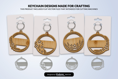Royal Floral Round Keychain Lasercut Product Image 1