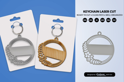 Royal Floral Round Keychain Lasercut Product Image 2