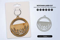 Royal Floral Round Keychain Lasercut Product Image 4