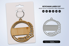 Royal Floral Round Keychain Lasercut Product Image 1