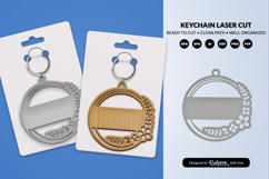 Royal Floral Round Keychain Lasercut Product Image 2