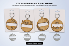 Royal Floral Round Keychain Lasercut Product Image 1