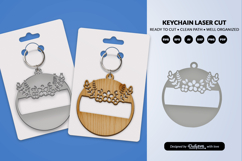Royal Floral Round Keychain Lasercut Product Image 1