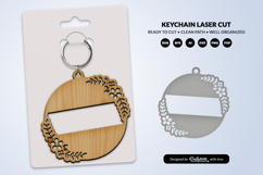 Royal Floral Round Keychain Lasercut Product Image 1
