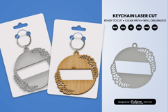 Royal Floral Round Keychain Lasercut Product Image 2