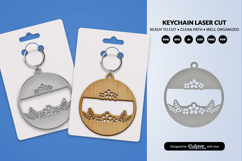 Royal Floral Round Keychain Lasercut Product Image 1