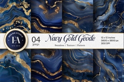 Royal Navy Blue Geode Digital Paper Product Image 1