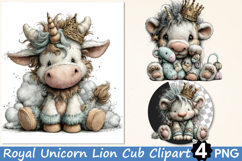 Royal Unicorn Lion Cub Clipart Product Image 1