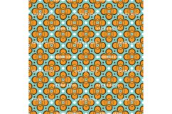 Retro 1970s Orange Blue Geometric Surface Background Pattern Product Image 1