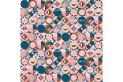 Retro Scandi Pink Blue Mid Century Scandinavian Background Product Image 1