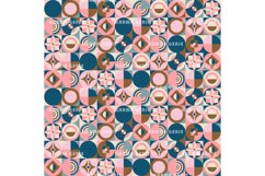 Retro Scandi Pink Blue Mid Century Scandinavian Background Product Image 1