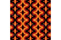 Retro Sixties Seventies Black Red Orange Pattern	Background Product Image 1