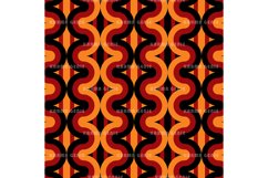 Retro Sixties Seventies Black Red Orange Pattern	Background Product Image 1