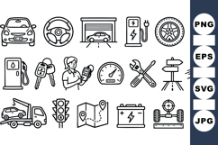 Line Art Automotive Repair Icons Bundle Set Product Image 1