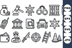 Law Enforcement Icons Bundle for Police and Justice Product Image 1