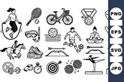 Vector Sports Icon Set for Fitness and Athletics Product Image 1
