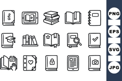 Hand Drawn Book Icon Clipart Set for Education Product Image 1