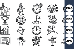 Goal Achievement Vector Icon Set For Business Product Image 1