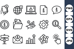Minimal Line Info Icon Vector Pack for UI Design Product Image 1