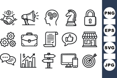 Hand Drawn Business Strategy Icon Set Bundle Product Image 1