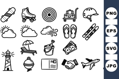 Travel And Summer Sports Icon Vector Bundle Product Image 1
