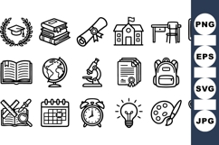 Minimalist School Vector Icon Set for Education Projects Product Image 1