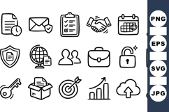 Minimal Business Line Icon Vector Set for Projects Product Image 1